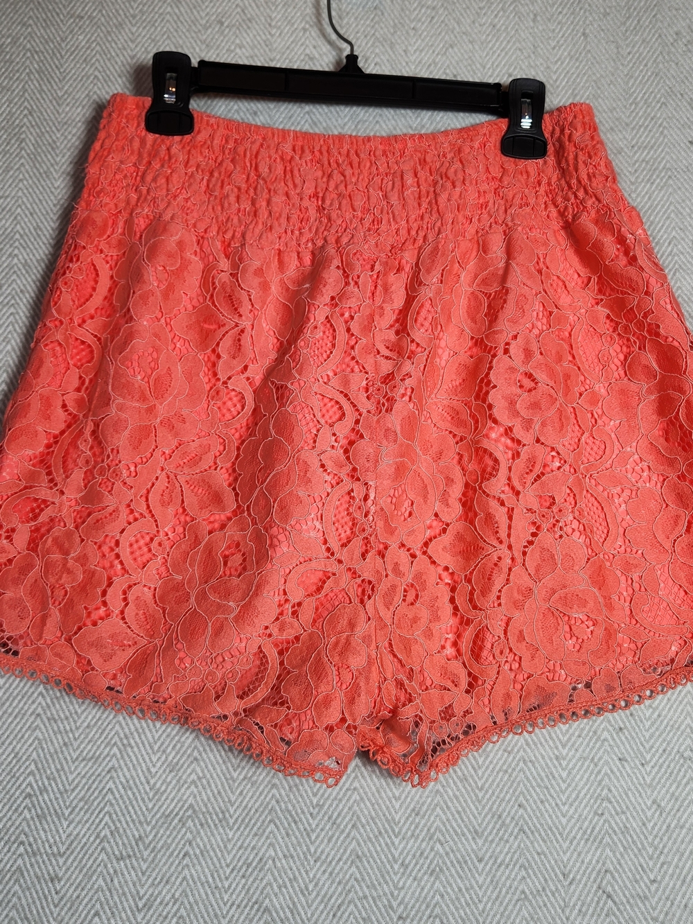 Lace Shorts Set Womens M Bell Sleeve Lace Top And Tank Under Coral - Picture 9 of 13